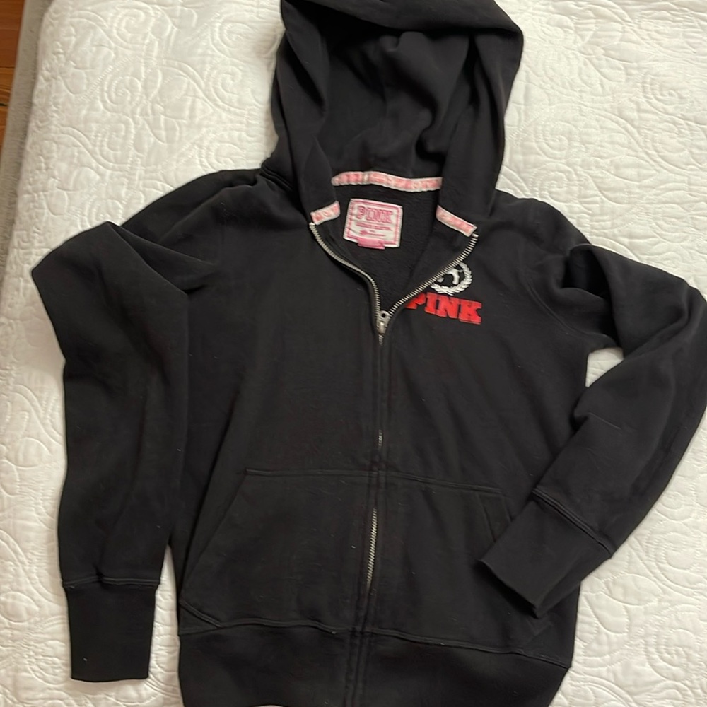 Victoria’s Secret PINK Cincinnati small black zip up sweater